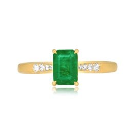 1.06 carat emerald cut emerald yellow gold Panaia Ring 16153 TV