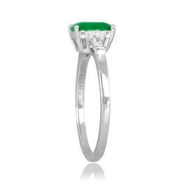 0.99ct Emerald cut emerald platinum accent Mileto Ring 16157 TSV
