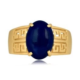 oval lapis cabochon yellow gold men's Scalera Ring 16171 TV
