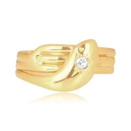 Victorian round diamond 18k yellow gold snake Teresa Ring 16204 TV