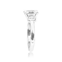 Top View 1.72 carat Emerald-Cut Diamond Flanked by Baguettes Al12