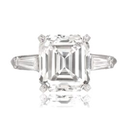 5.09 Carat Emerald Cut Diamond Ring Baywood Ring Top View D3484