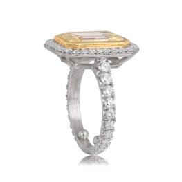 4.04ct Fancy Yellow Emerald Cut Ring - Bethpage Ring