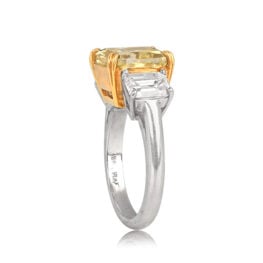 Fancy Yellow Cushion Cut Diamond Ring - Ottsville Ring