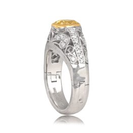 Platinum and Fancy Intense Yellow Diamond Ring - Florham Ring