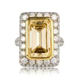 Yellow Diamond and Diamond Halo Ring Paterson Ring D5275