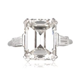 Top View 6.49 Carat Emerald-Cut Diamond Washington Ring D5827