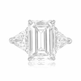 5.03ct emerald cut diamond platinum diamond accent Preselle Ring DS1002 TV