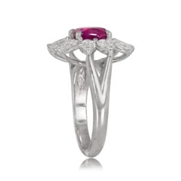 Ruby and Diamond Cluster Ring Flowerhead - DYL18_TSV