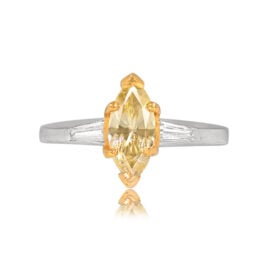 Marquise Cut Fancy Yellow Diamond Ring - Alameda Ring DYL22
