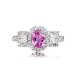Pink Sapphire and Diamond Engagement Ring - Valencia Ring