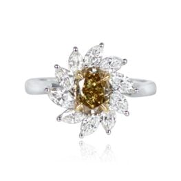 1.39ct Fancy Yellow Oval Diamond Marquis Cut Halo Engagement Ring DYL42-TV-1000PX