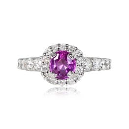 1.11 carat Cushion Cut Pink Sapphire Ring - Winthrop Ring DYL52 TV