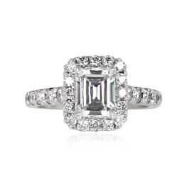 0.85ct Emerald Cut Diamond Engagement Ring - Springvale Ring DYL56 Top View