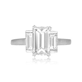 1.51 carat center emerald cut diamond ring diamond accents Crestline Ring EO-2610 TV
