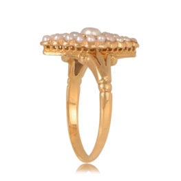 18k Yellow Gold Antique Pearl Ring Harrisburg Ring 13223