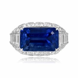 11.44 carat center emerald cut Sri Lanka no -heat center sapphire Bulgari Ring HER1144