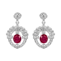 cartier earrings with burma rubie and diamond stones Cartier Earrings HER1147