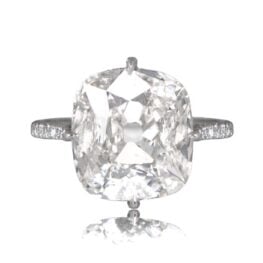 Top View Vintage Cushion-Cut Diamond Engagement Ring HER305