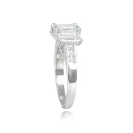 Emerald Cut Diamond Three Stone Ring - Lansdale Ring HER607 TSV