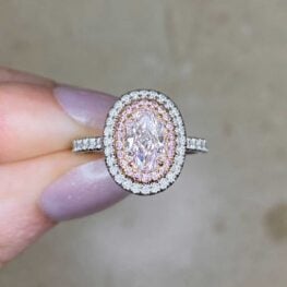 haledon engagement ring hand made in platinum and 18K rose gold