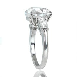 5 Carat Cushion Cut Diamond Ring Cassel Ring Top Side View