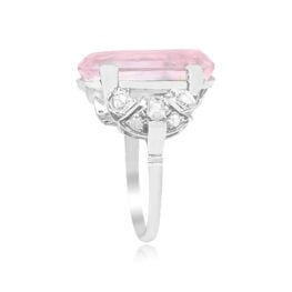 Top Side View 12.40 carats Kunzite Engagement Ring Bethesda Ring Oct-23-14