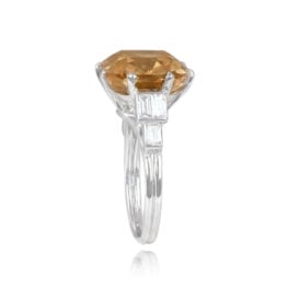 Colored Cushion Diamond and Baguette Accents Ring - Rockwell Ring RJ-05 TSV