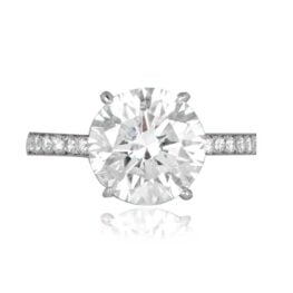 Top View GIA-Certified 4.02 Carat Round Brilliant Cut Diamond Ring
