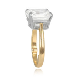Asscher Cut Diamond Gold Engagement Ring -Top Side View