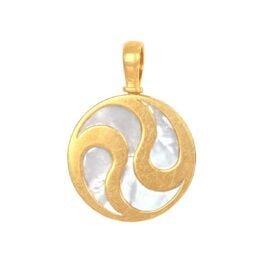 Bulgari Mother of Pearl Swivel swirl yellow gold Pendant RJ4J122