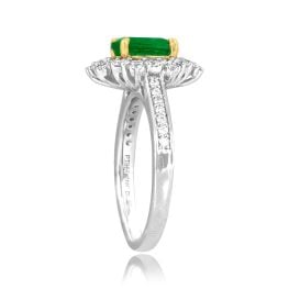 1.00ct Emerald and Diamond Siles Ring RKK33509099 top side view photo