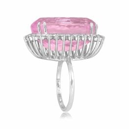 Vintage 29.29 carat center Kunzite stone with Diamond Parmele Ring ROC101