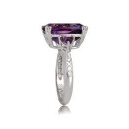 Amethyst and Diamond Accent Ring Adira Ring Top Side View