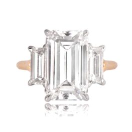 Emerald Cut Diamond Three Stone Ring - Park Plaza Ring SB1055 TV