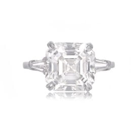 5.02 Carat Asscher Cut Baguette Engagement Ring - Classique Ring