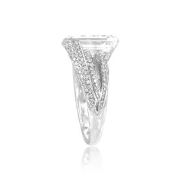 Top Side View Emerald-Cut Diamond Engagement Ring SB301