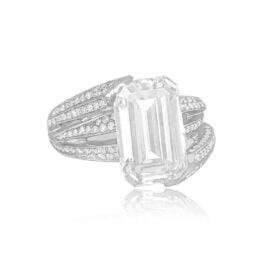 Top View 5.04 carat Emerald Cut Diamond Engagement Ring SB301