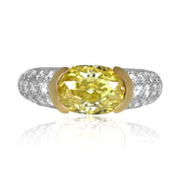 Tiffany Oval Cut Fancy Intense Yellow Diamond Ring - SB502 TV