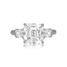 3.31 carat Antique Asscher Cut GIA-Certified Center Diamond Verdella Ring SB5923