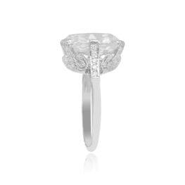10.08 Carat Antique Cushion Cut Diamond Ring Moore Ring Top Side View