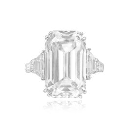 10 Carat Emerald Cut Diamond Ring Branson Ring Top View