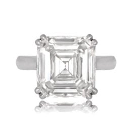 6 carat Asscher cut ring Genesee Ring Top View