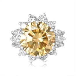 5.42 carat gia certified center colored diamond with diamond cluster Woodstown Ring SBD5610