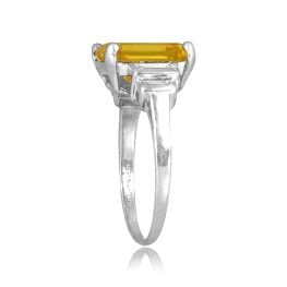 GIA certified 3.03 carat Emerald Cut Fancy Diamond with diamond accents Berwyn Ring sbd6116