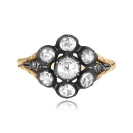 0.70 carat total diamond weight, Georgian era cluster ring Devault Ring SBR4363