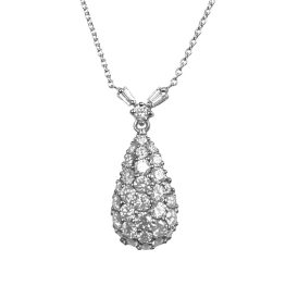 2.75 carats total drop pendant with round pave-set diamonds Piedra Necklace SEV202