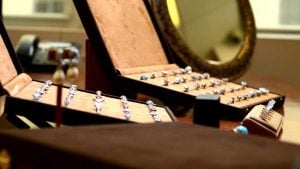 Customer Examining Engagement Ring in Showroom