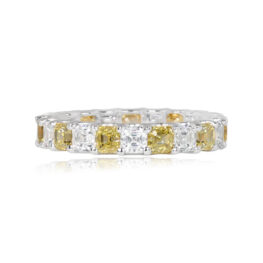 Fancy Yellow Asscher Cut Diamond Band - Gladstone Band VMK60 TV