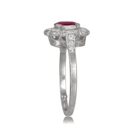 Ruby and Diamond Floral Halo Ring - Enola Ring YK110 TSV